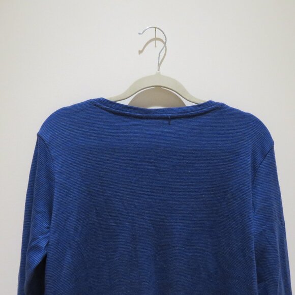 WOOLX Eva Tunic 100% Merino Wool Baselayer Top in Blue Stripe Gorpcore Travel XL - Picture 11 of 14